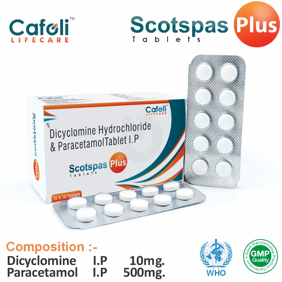 Dicyclomine + Paracetamol Tablet Supplier India